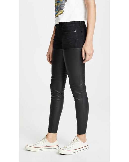 r13 leather chaps jeans