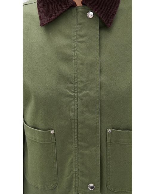 ALIGNE Green Madi Contrast Collar Jacket