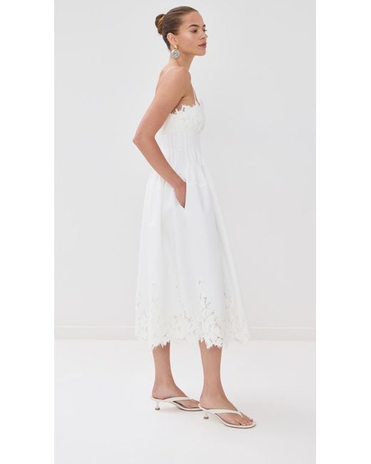 Jonathan Simkhai Lilianna Sleeveless Lace Midi Dress in White | Lyst