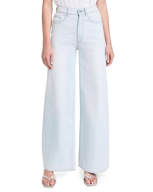 DL1961 White Hepburn Wide Leg Jeans
