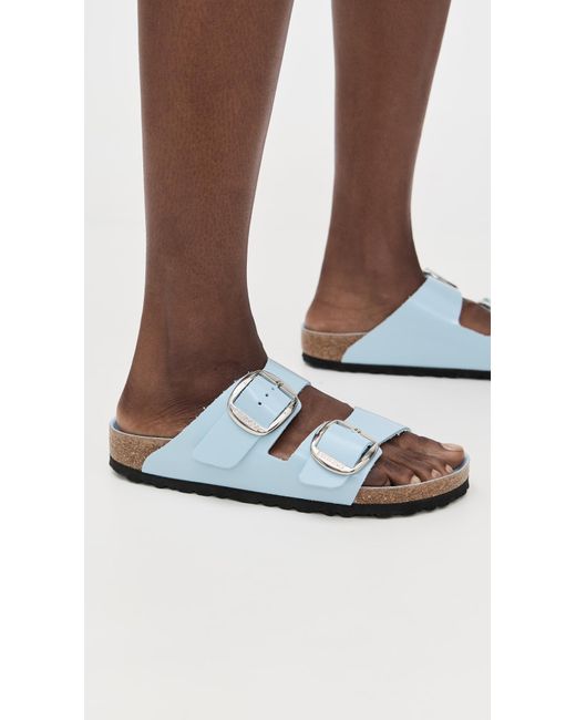 Birkenstock Blue Arizona Big Buckle High Shine Sandals