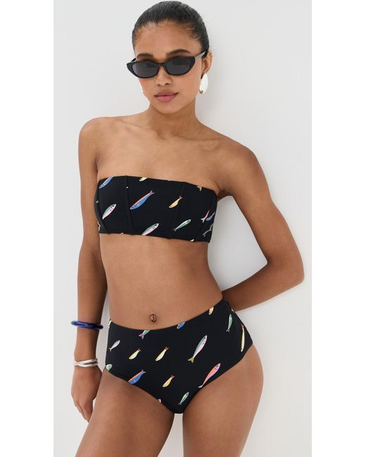Staud Black Mala Bikini Top