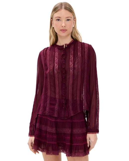 LoveShackFancy Red Alvynne Top