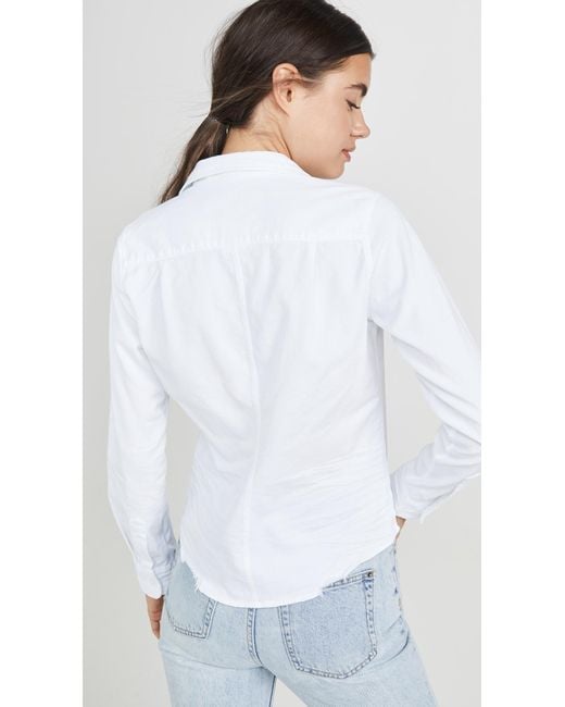 Frank & Eileen White Barry Denim Button Down Shirt