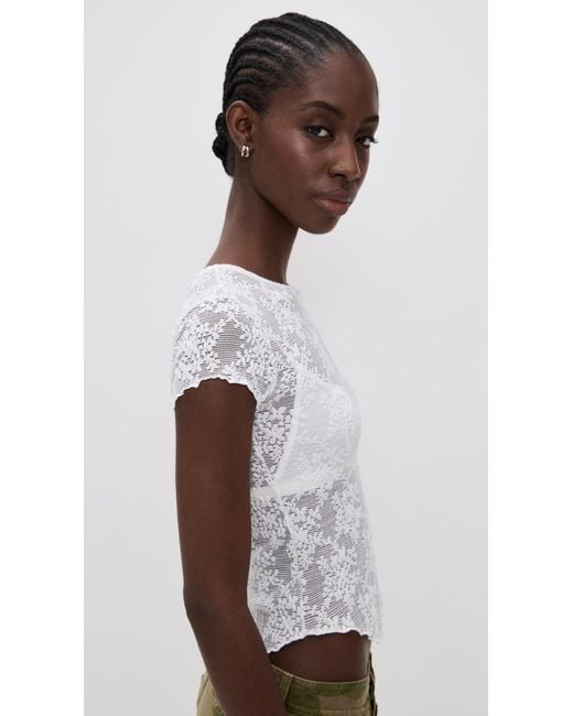 Free People Black Ready To Go Lace Tee