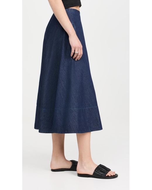Tibi Blue Summer Denim Circle Skirt