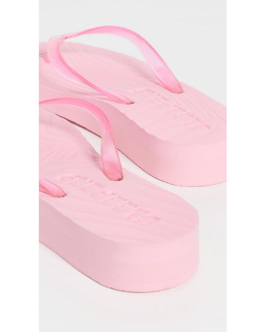 Sleeper Pink Platform Jelly Flip Flops