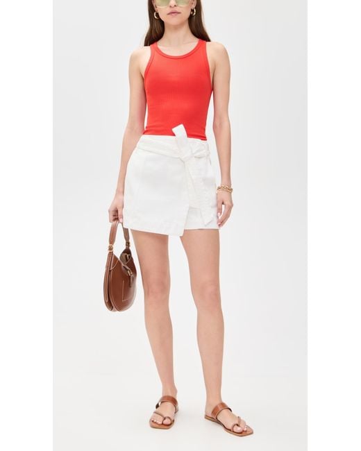 Veronica Beard White Agee Skort