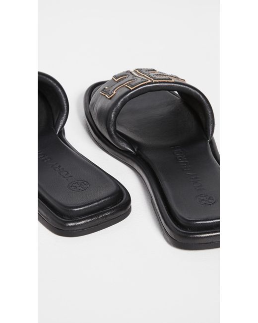Tory Burch Black Logo Flats