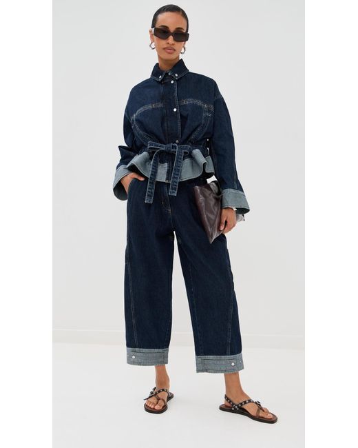 3.1 Phillip Lim Blue Boxy Jacket With Waist Ties