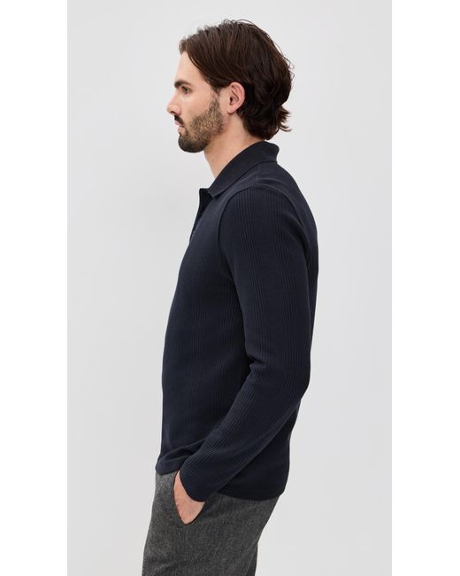 Vince Blue Variegated Texture Polo for men