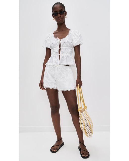 En Saison White Marisol Shorts