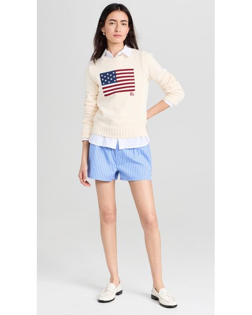 Polo Ralph Lauren White Flag Pullover Sweater