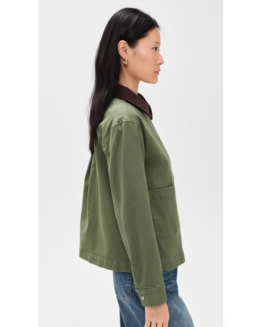 ALIGNE Green Madi Contrast Collar Jacket