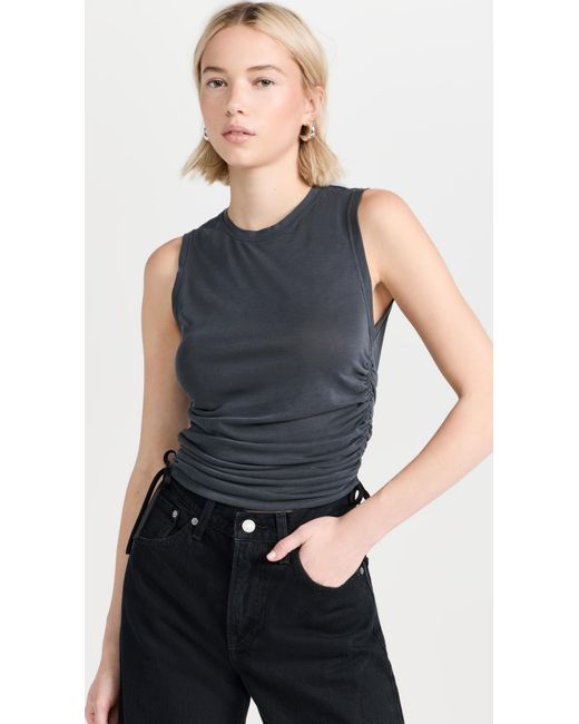 Alice + Olivia Black Aice + Oivia Chriy Ruched Crop Top Back X