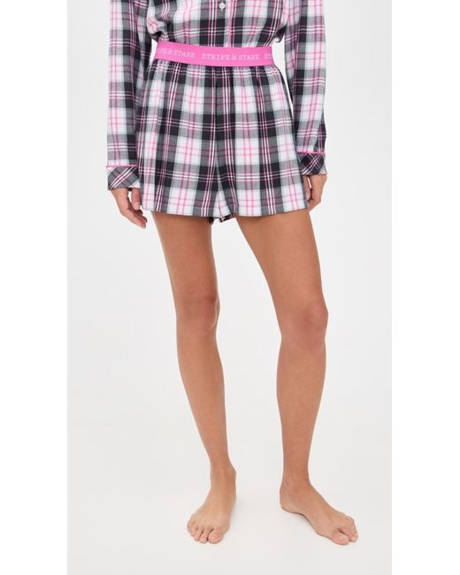 Stripe & Stare Black Ecovero Pajama Shorts