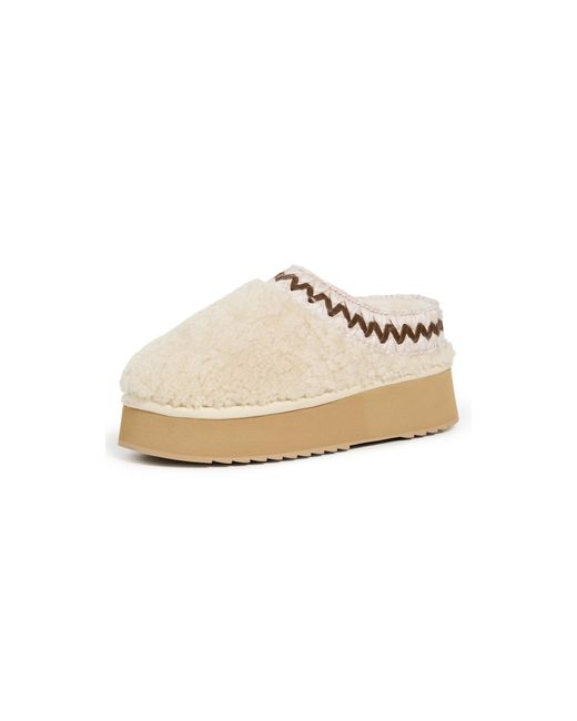 Mou White Curly Platform Clogs