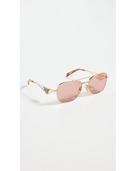 Prada Black Triangle Logo Aviators