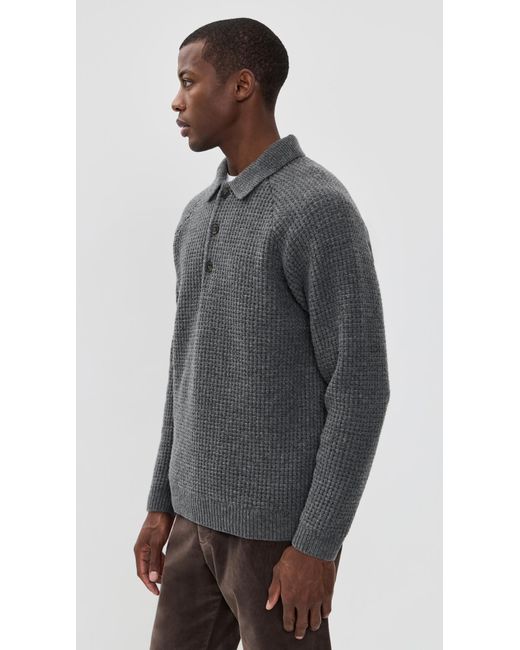 Closed Black Knitted Polo for men