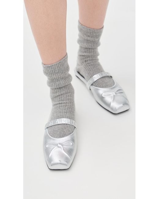 Marni White Sabot Flats