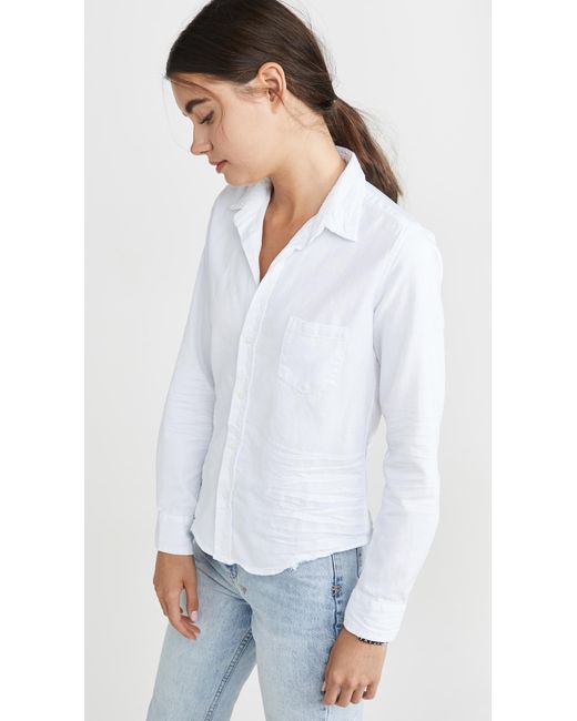 Frank & Eileen White Barry Denim Button Down Shirt