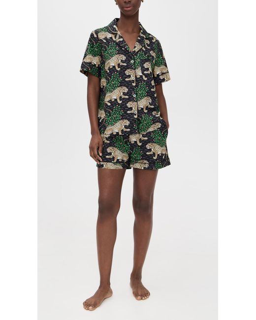 Printfresh Black Bagheera Shorts Pj Set