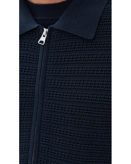 NN07 Blue Gustav Zip Top for men