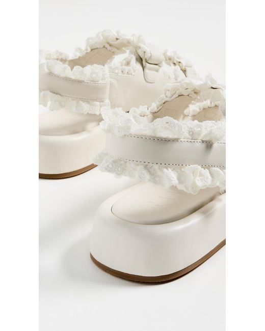 Loeffler Randall White Blaise Two Band Platform Sandals