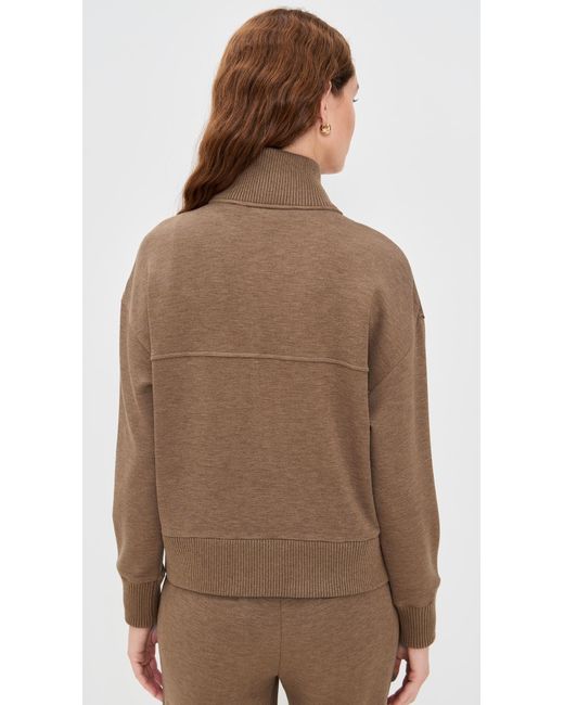 Varley Brown Sabrina Button Through Sweat