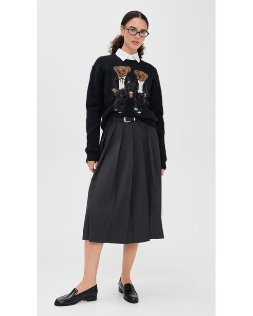 Polo Ralph Lauren Black Wool Blend Long Sleeve Crew Neck Sweater