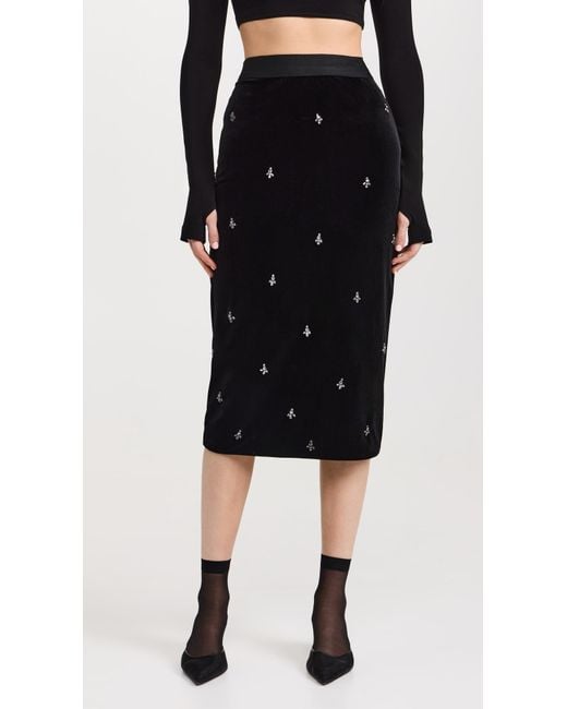 Le Superbe Black Embellished Liza Skirt