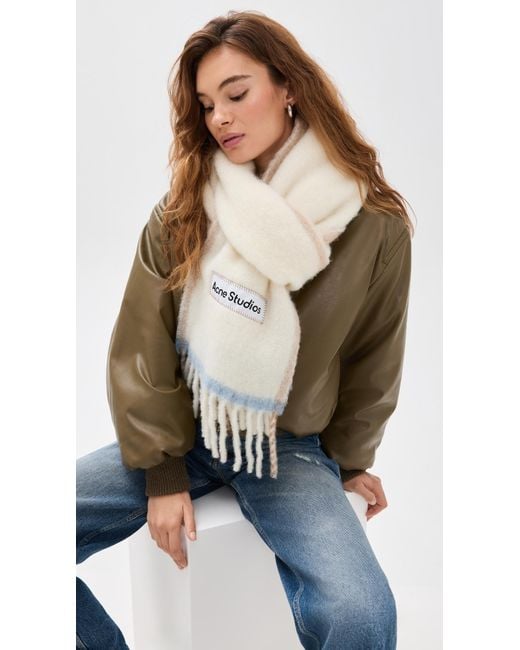 Acne White Vally Solid Scarf