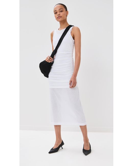 BITE STUDIOS White Romana Layered Sheer Tank Dress