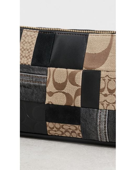 COACH Black Patchwork Leather Plaza Bag