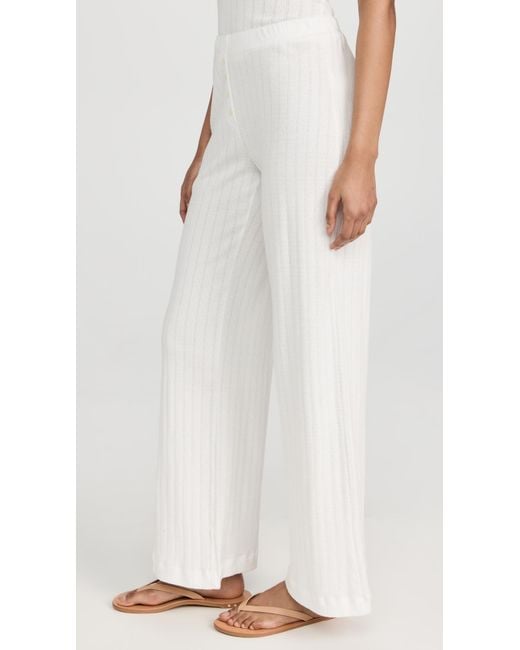 Leset White Pointelle Pants