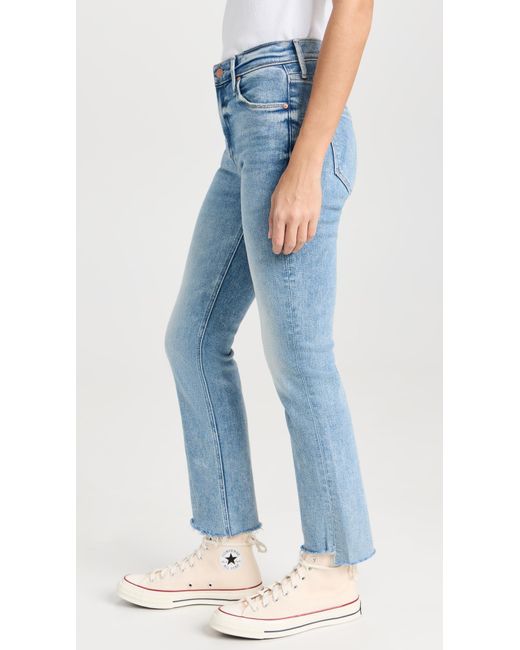 Mother Blue Mid Rise Dazzler Ankle Step Jeans