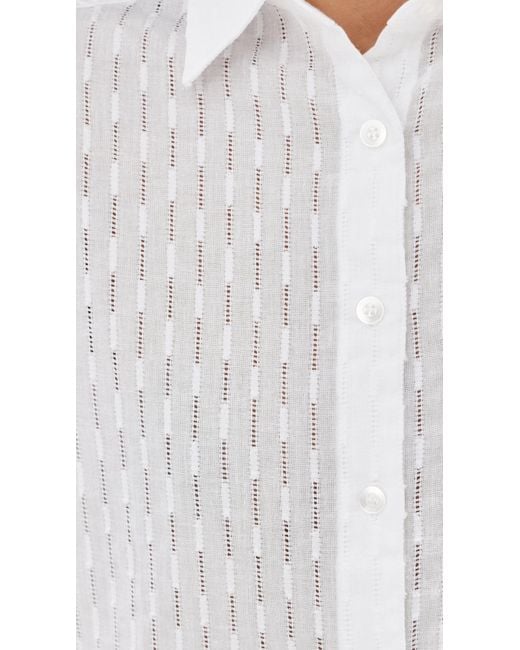 Le Bos White Cecelia Eyelet Button Down