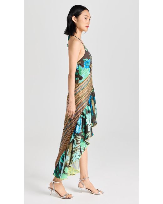 Siedres Multicolor Izen Patchwork Asymmetric Printed Dress