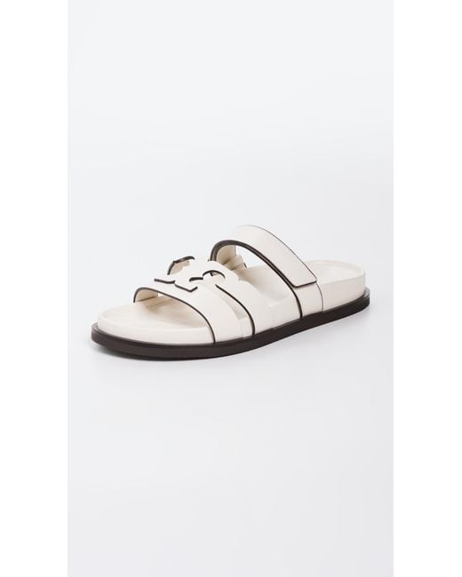 Tory Burch White T Slides
