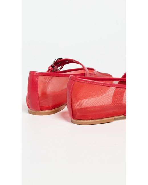 Reformation Red Exclusive Bethany Mesh Ballet Flats