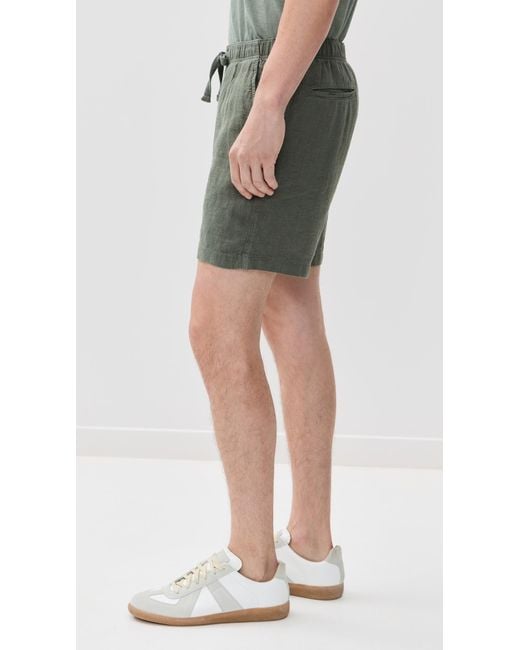 Faherty Brand Green Essential Linen Shorts 6.5 for men