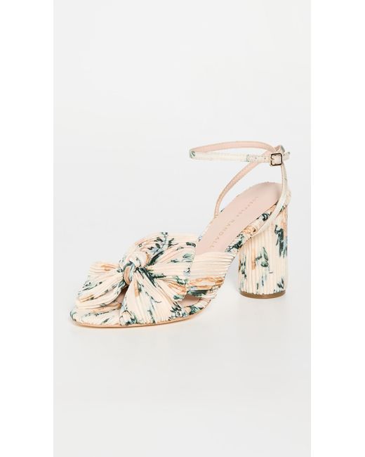 camellia blue bow heel