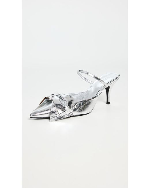 SCHUTZ SHOES Metallic Lyla Bow Mules