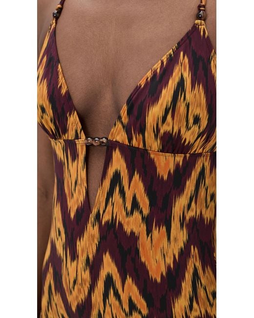 Ulla Johnson Brown Leila Beaded Maillot