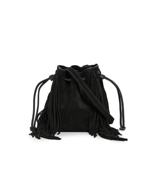 Madewell Black The Drawstring Crossbody Bucket Bag