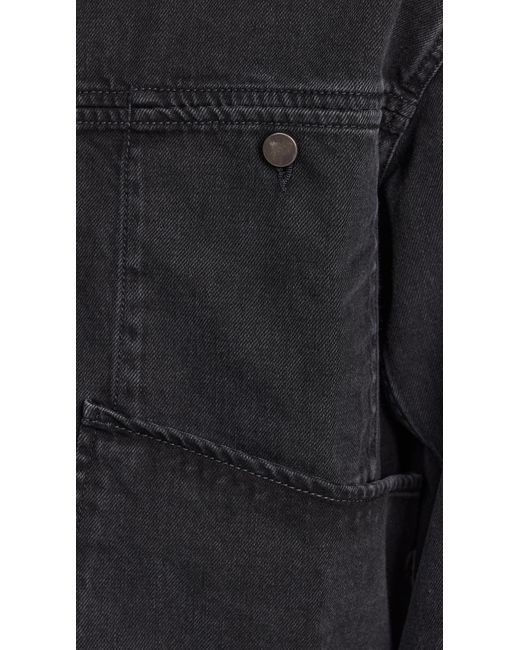 Lemaire Black 4 Pocket Blouon Jacket Denim Oft Bleached Blk for men