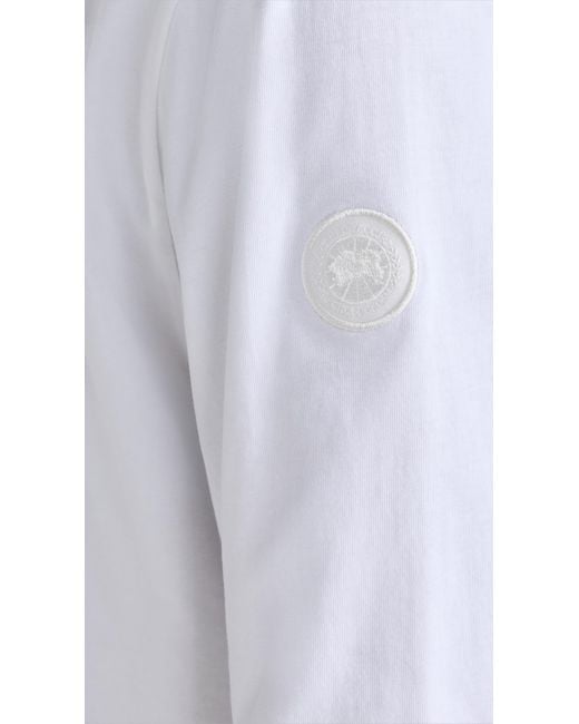 Canada Goose White Gladstone Long Sleeve T-Shirt for men