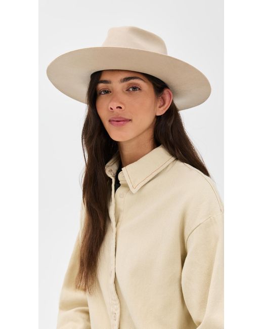 Janessa Leone White Beck Hat Structured Wool Fedora