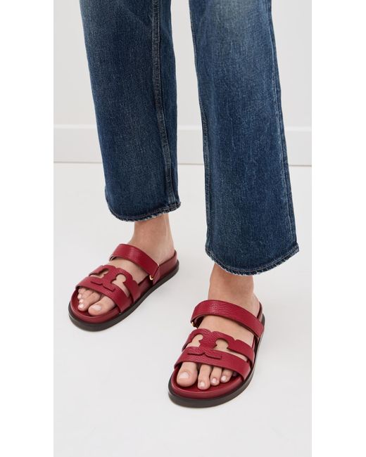 Tory Burch Red T Slides