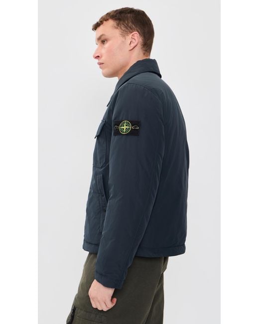 Stone Island Blue Down Coach Jacket for men